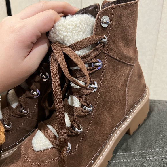 Sold NEW Steve Madden brown suede leather Sherpa boots - Picture 5 of 8
